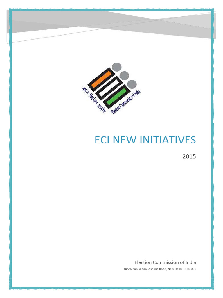 ECI-New Initiatives 2015 | PDF | Elections | Electoral District