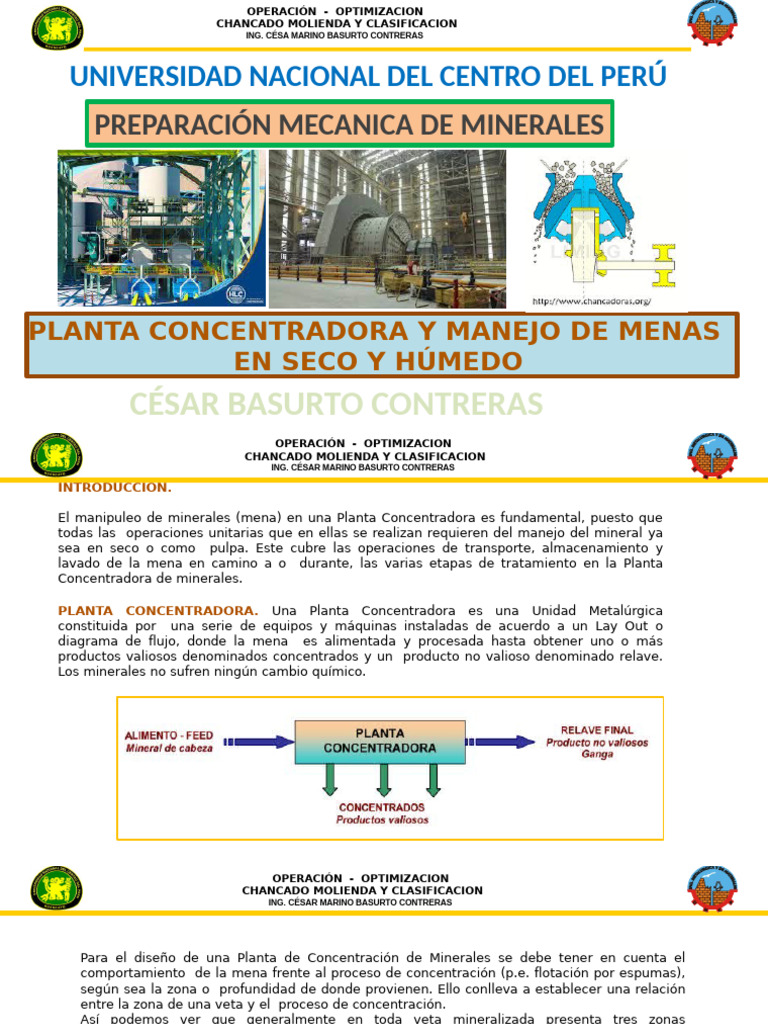 Chancado de Minerales en Una Planta Concentradora | PDF | Fractura ...