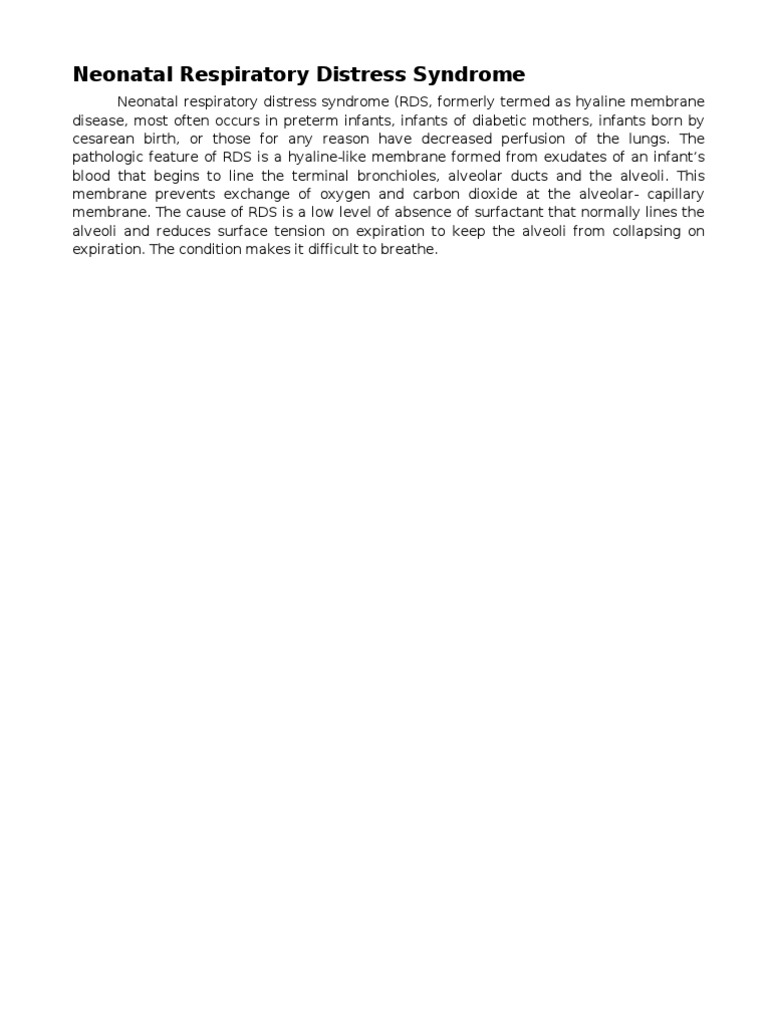 Neonatal Respiratory Distress Guide | PDF | Lung | Respiratory System