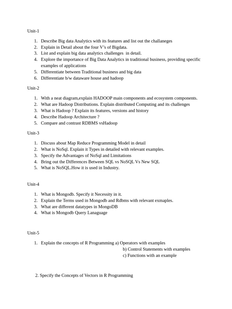 BDA Important Questions | PDF