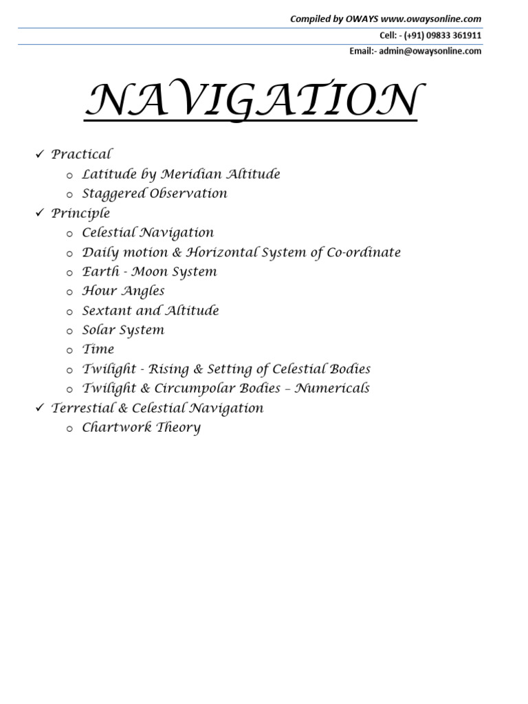 Celestial Navigation Techniques | PDF
