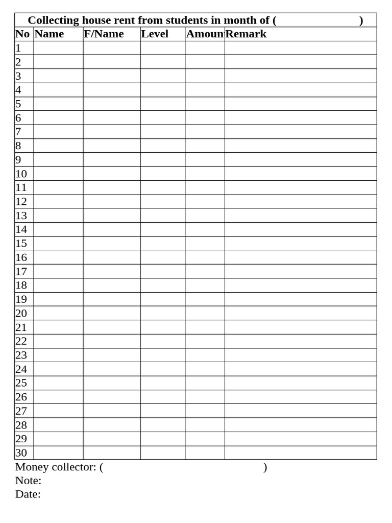 Student Rent Collection Record | PDF
