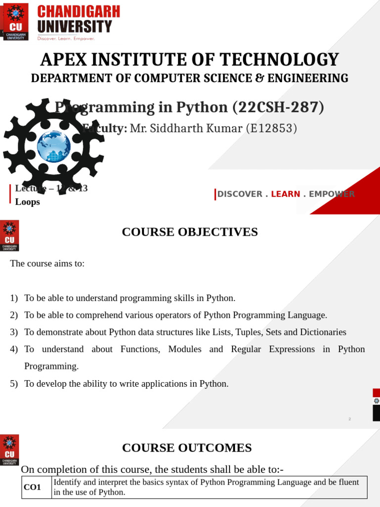 Python Lecture 12, 13 | PDF | Control Flow | Python (Programming Language)