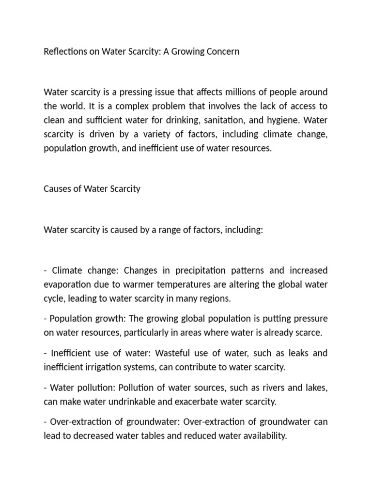 Addressing Global Water Scarcity Issues | PDF | Water Scarcity | Water