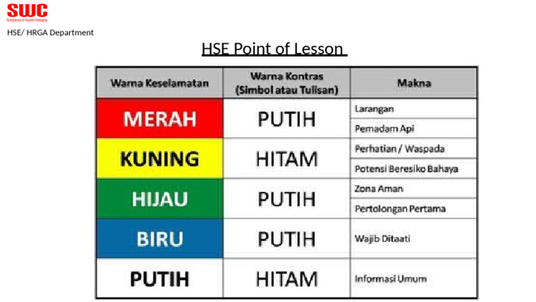 HSE Point of Lesson | PDF