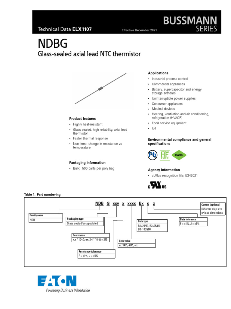 ELX1107 NTC Thermistor Specifications | PDF | Electrical Engineering ...