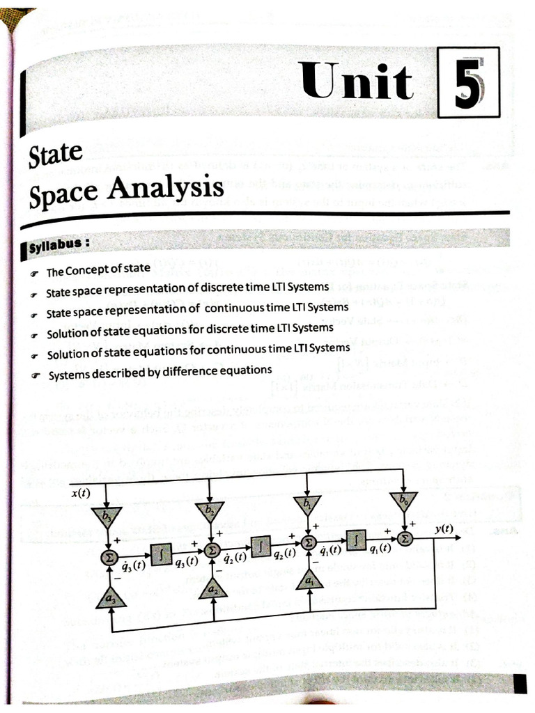 Unit - 5 (State Space Analysis) | PDF