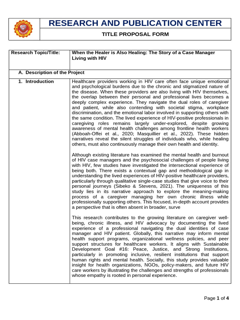 Title Proposal Form Single Case Study (567) Docx | PDF | Qualitative ...