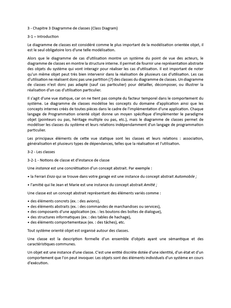Diagramme de classes en modélisation OO | PDF | Classe (informatique ...