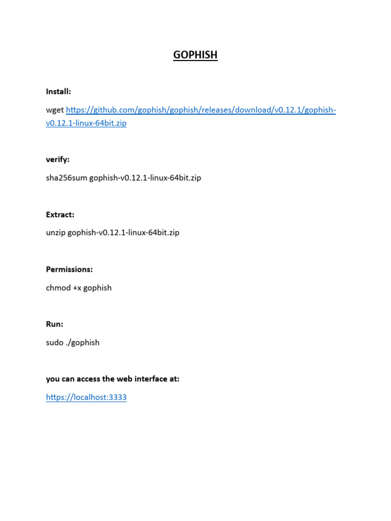 Gophish Installation Guide v0.12.1 | PDF