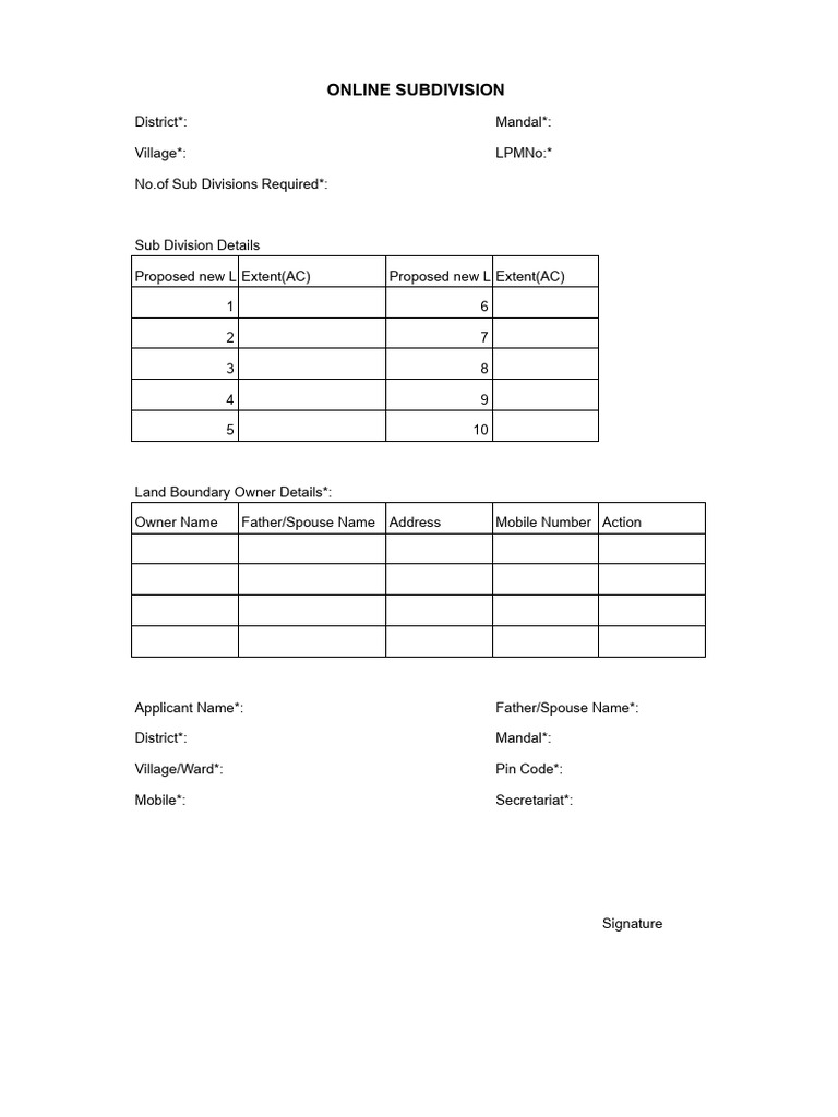 Online Subdivision | PDF