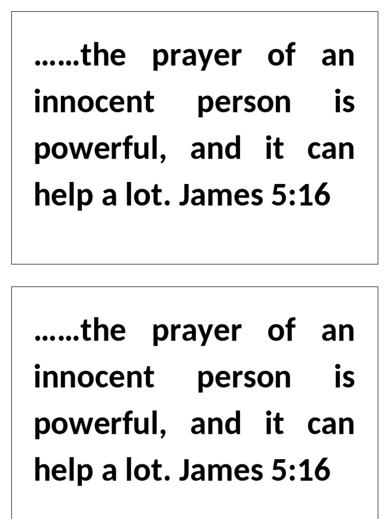 The Prayer of An Innocent Person Is Powerful | PDF
