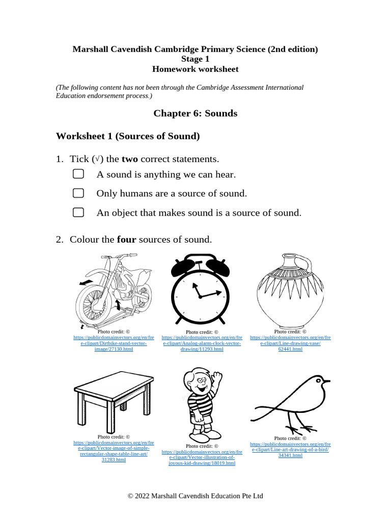 Home Work Worksheet Science | PDF | Sound | Senses