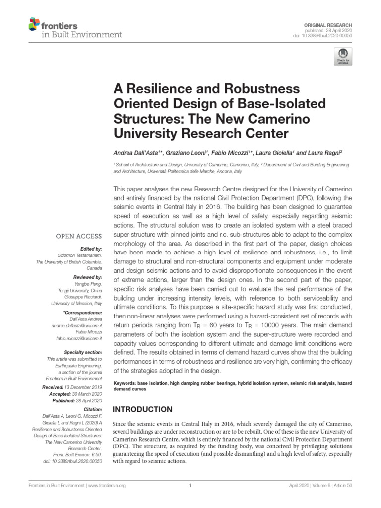 Resilience in Base-Isolated Structures | PDF | Buckling | Earthquake ...