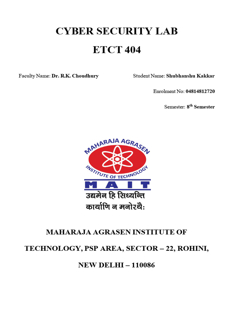 Cyber Security Lab Experiments Overview | PDF | Public Key Cryptography ...