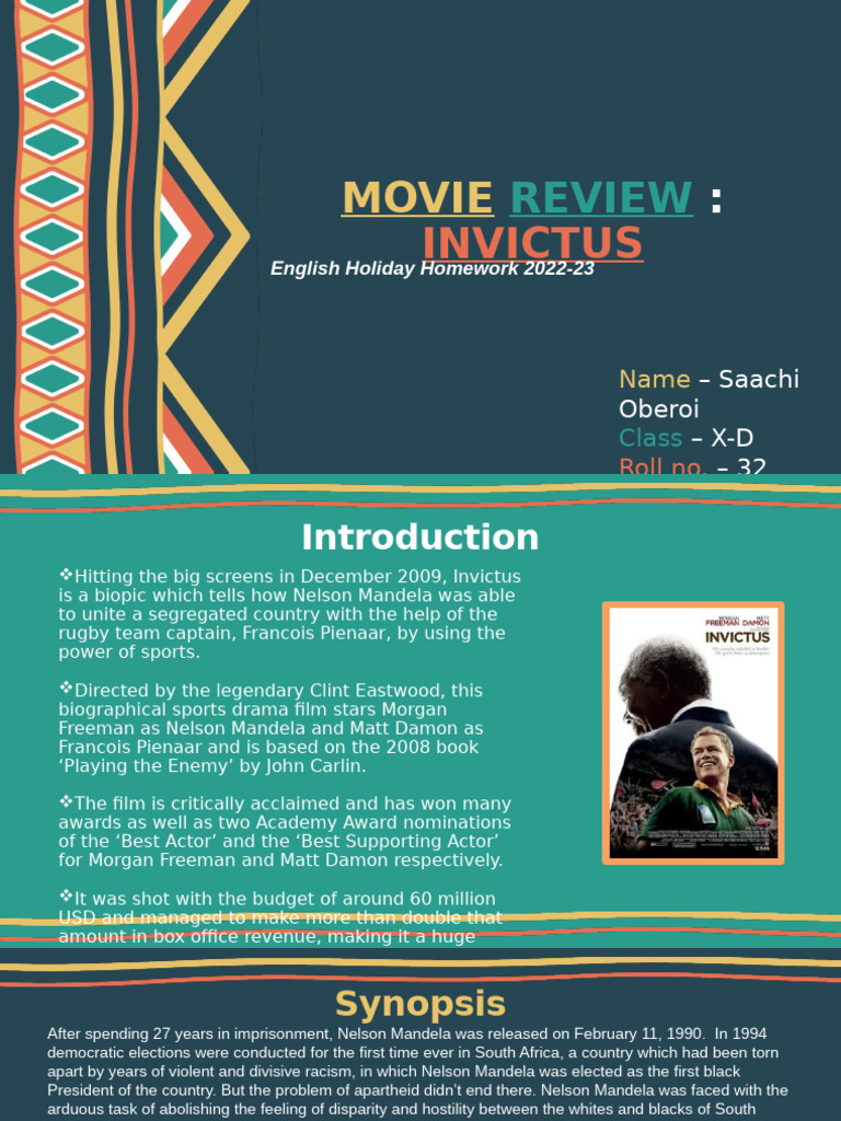 Invictus: Uniting South Africa Through Rugby | PDF