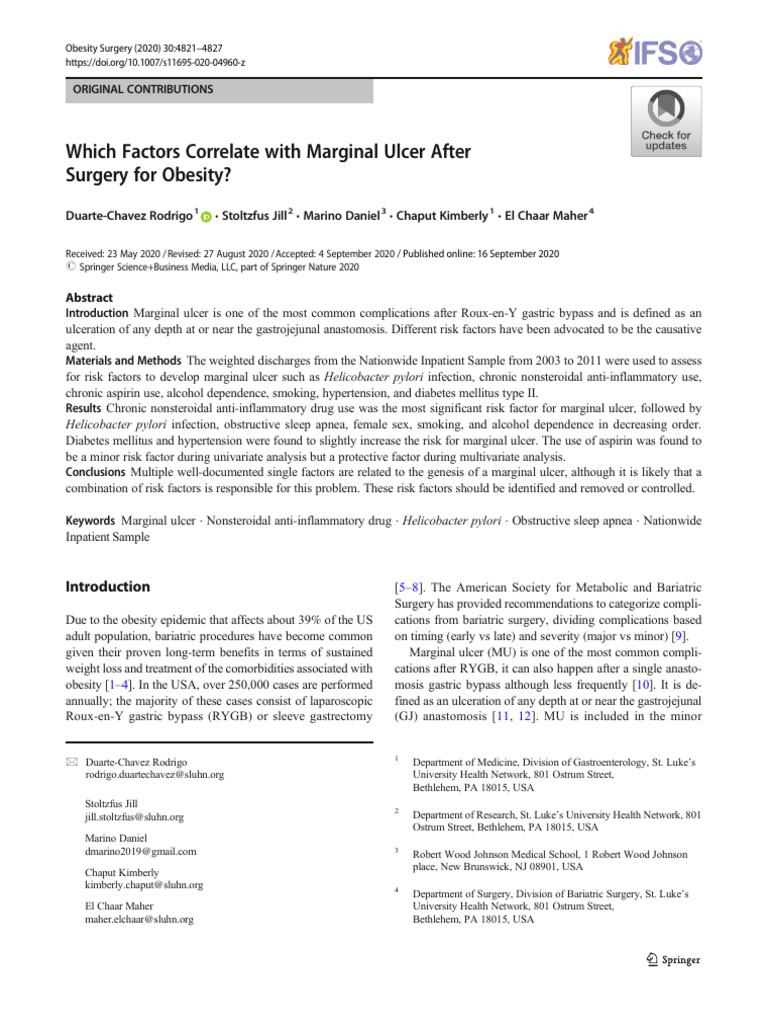 2020 Which Factors Correlate With Marginal Ulcer After | PDF ...