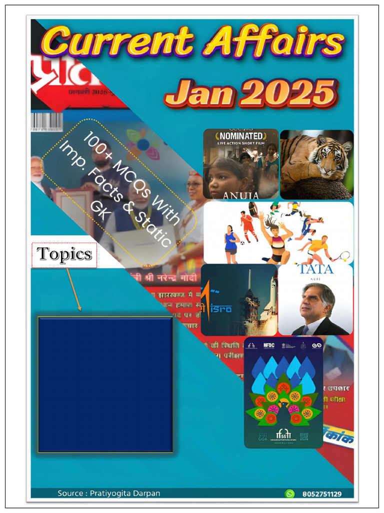 Top 100 Current Affairs of 2025 | PDF