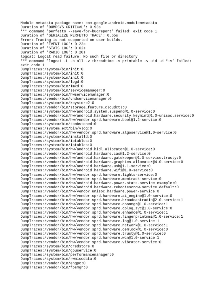 SPRD Android Module Trace Log Analysis | PDF | Operating System ...