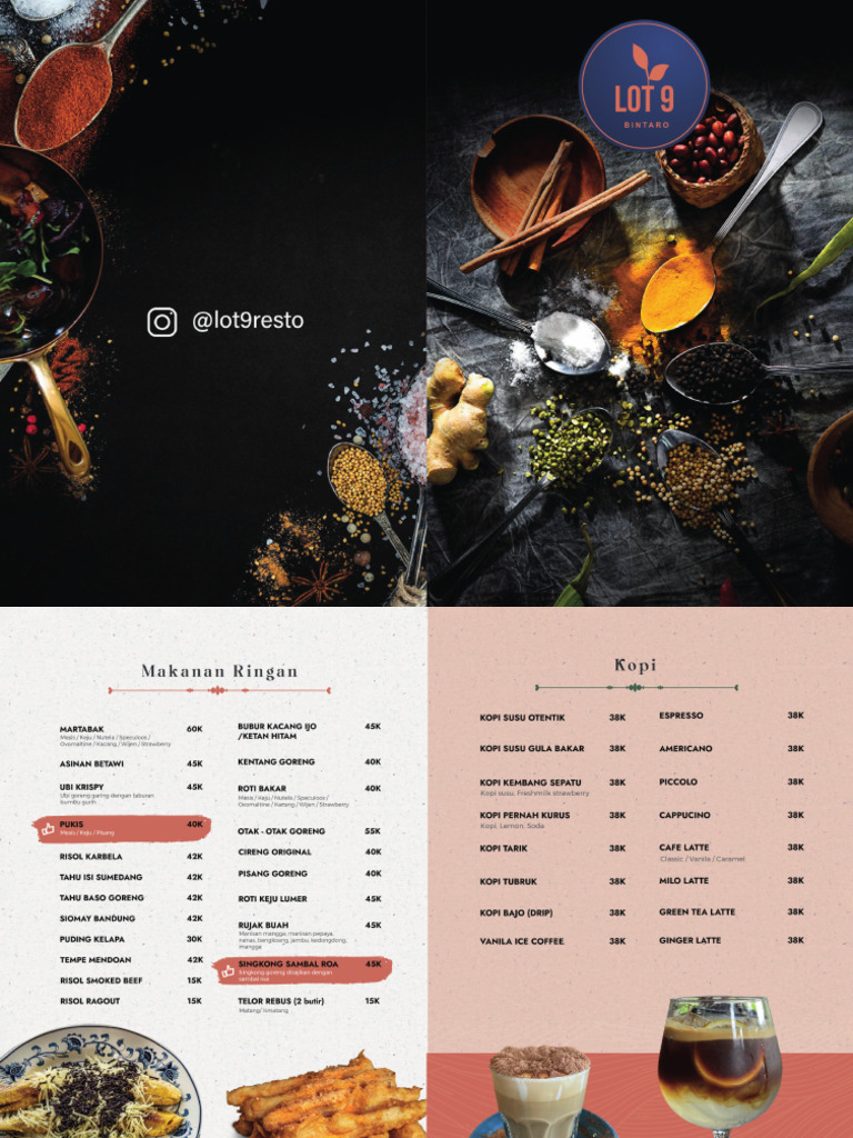 MENU Lot 9 Cibubur | PDF