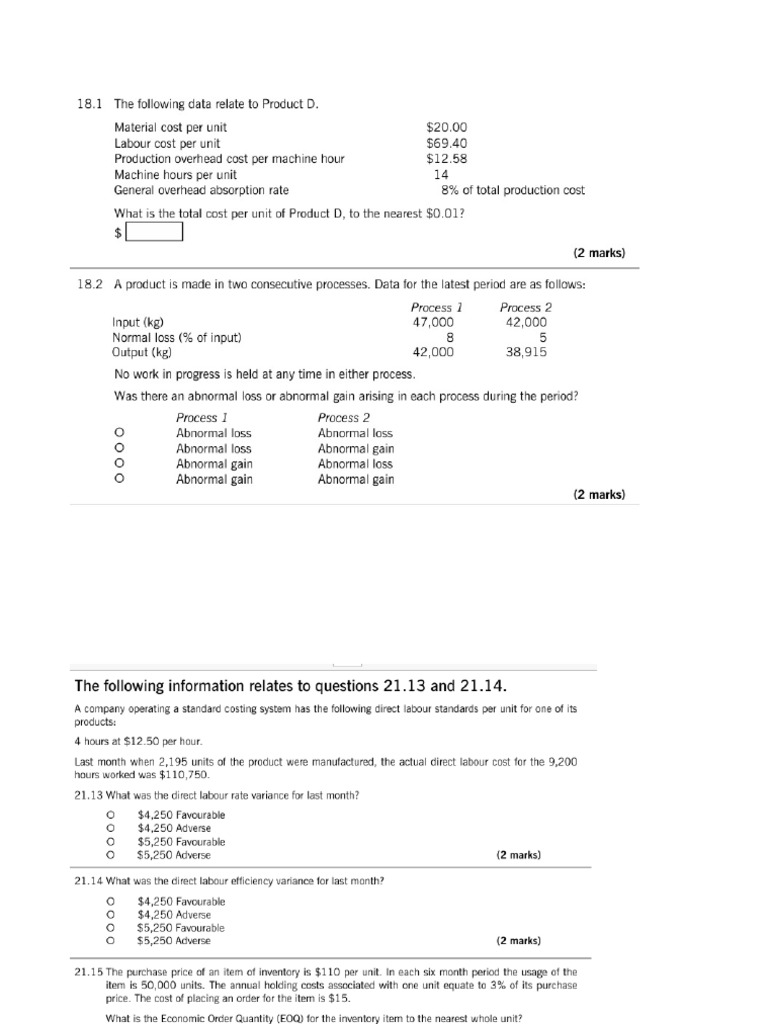 Fma Revision Quiz | PDF