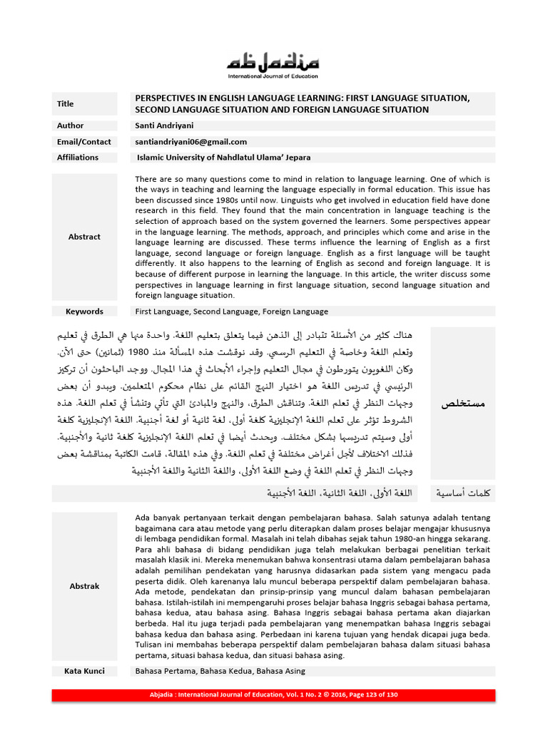 Perspectives on Language Learning Methods | PDF | Second Language ...