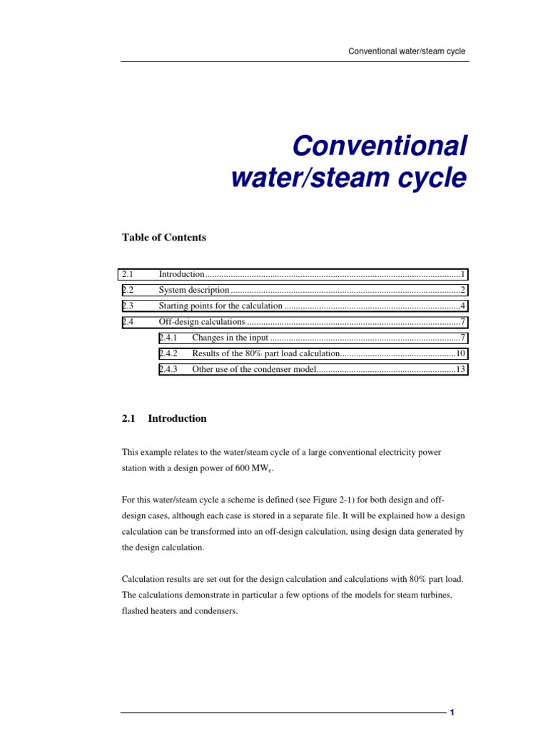 Conventional Steam Cycle | PDF