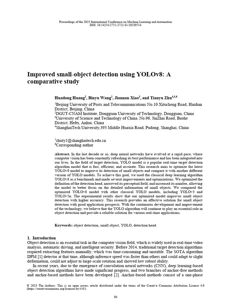 Optimizing YOLOv8 for Small Object Detection | PDF | Machine Learning ...