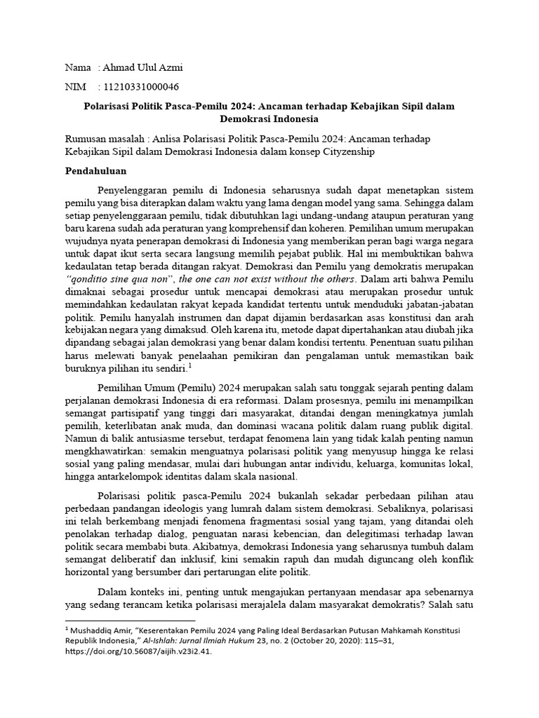 Essay Ahmad Ulul Azmi | PDF
