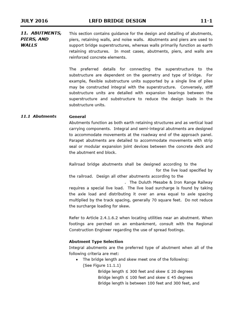 For Pier Load Analysis and Design (Section11) | PDF