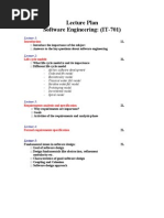 Software Engineering Lecture Plan- BTech