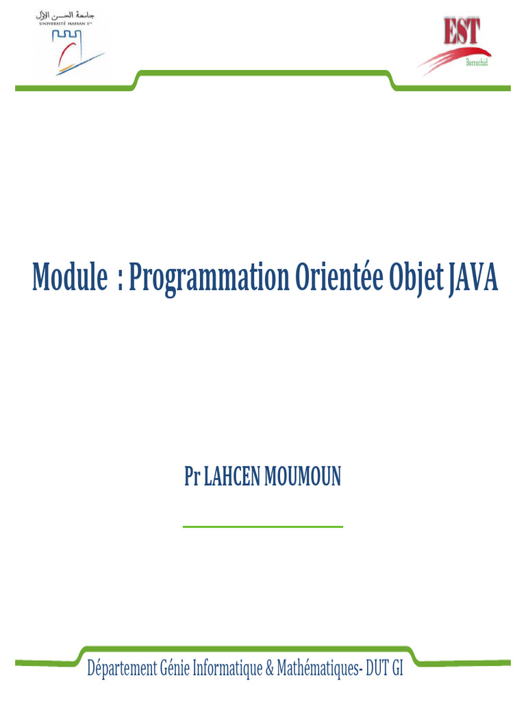 Introduction à la POO en Java | PDF | Programmation orientée objet ...