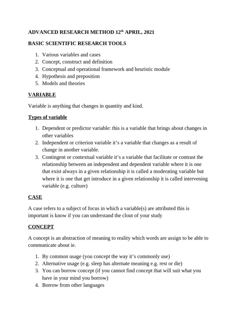Advanced Research Methods Overview | PDF