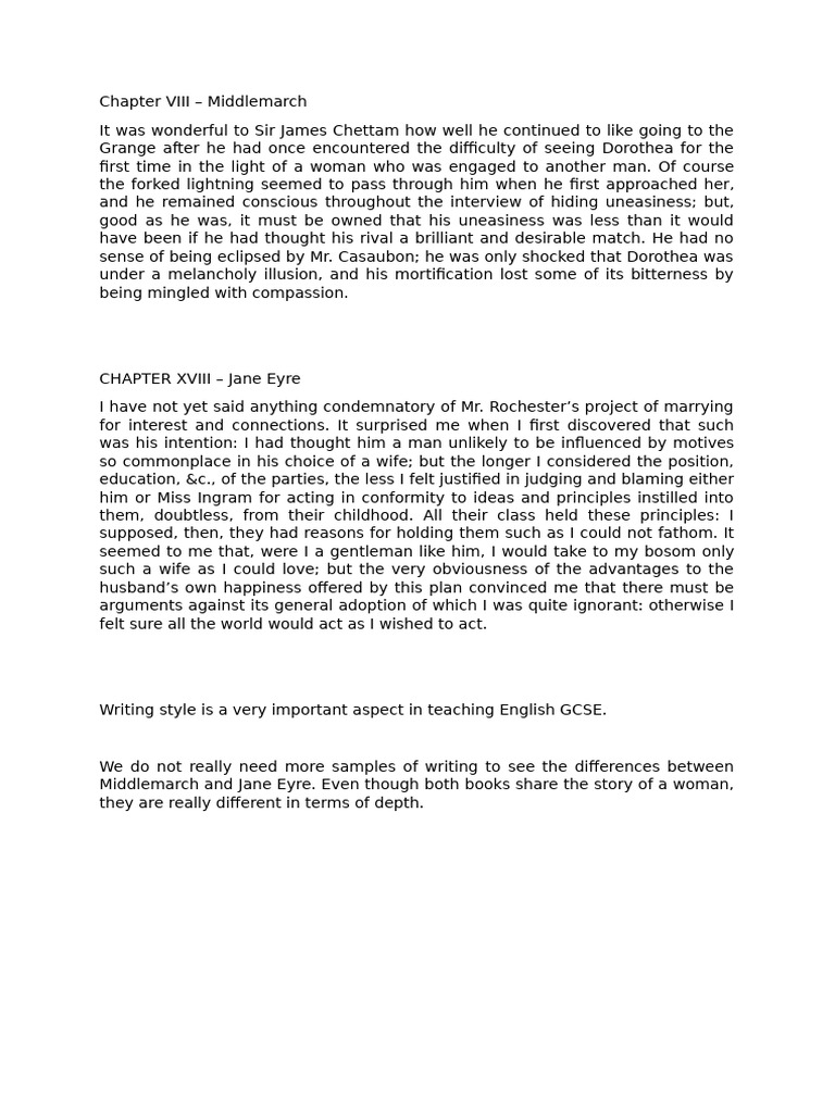 Jane Eyre and Middlemarch | PDF