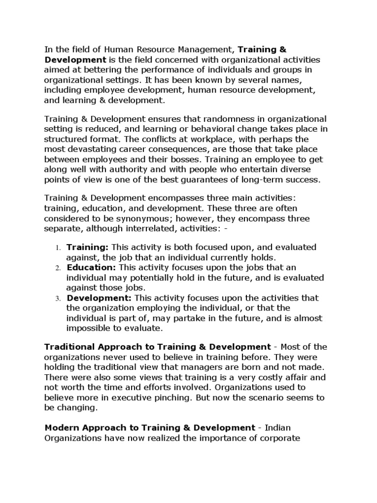 TRAINING AND DEVELOPMENT DEFINITION BY AUTHORS visual data 6