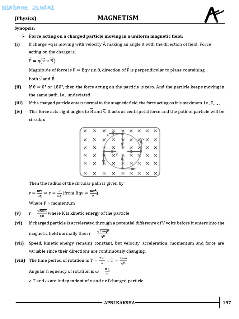 Magnetism: Charged Particles in Fields | PDF | Magnetic Field ...