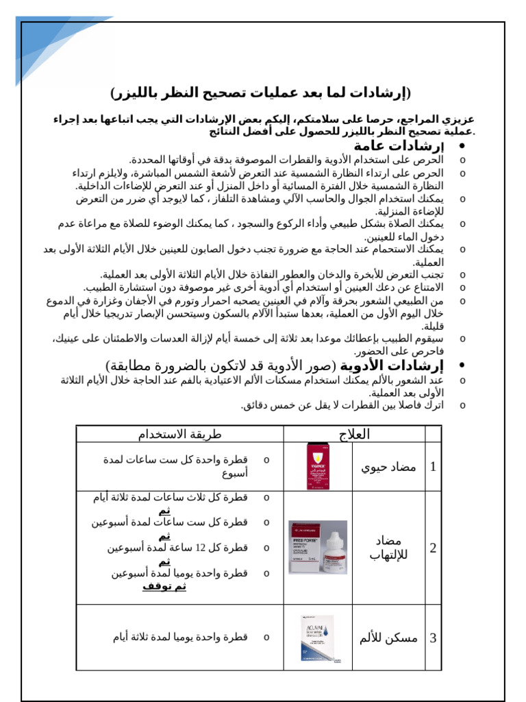 Post PRK Instructions | PDF