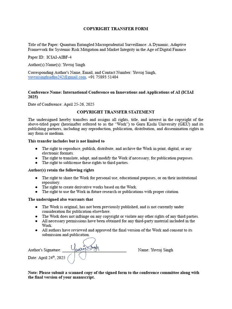 Copyright Transfer Form | PDF