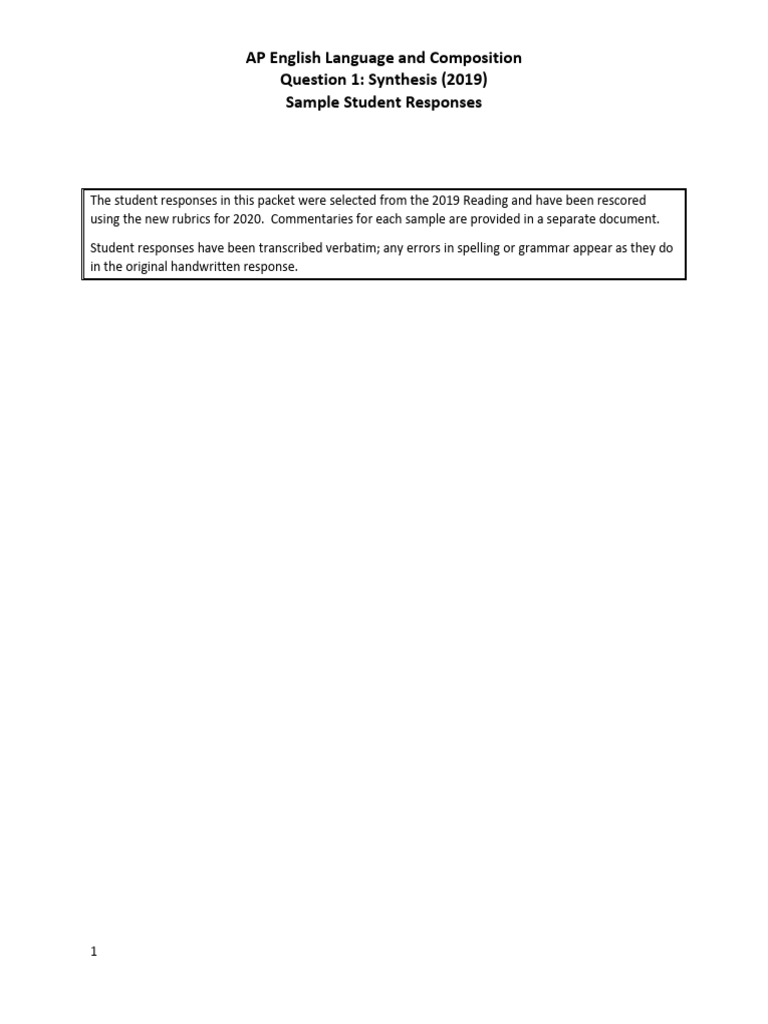 2019 AP English Language Synthesis Responses | PDF | Wind Power | Wind ...