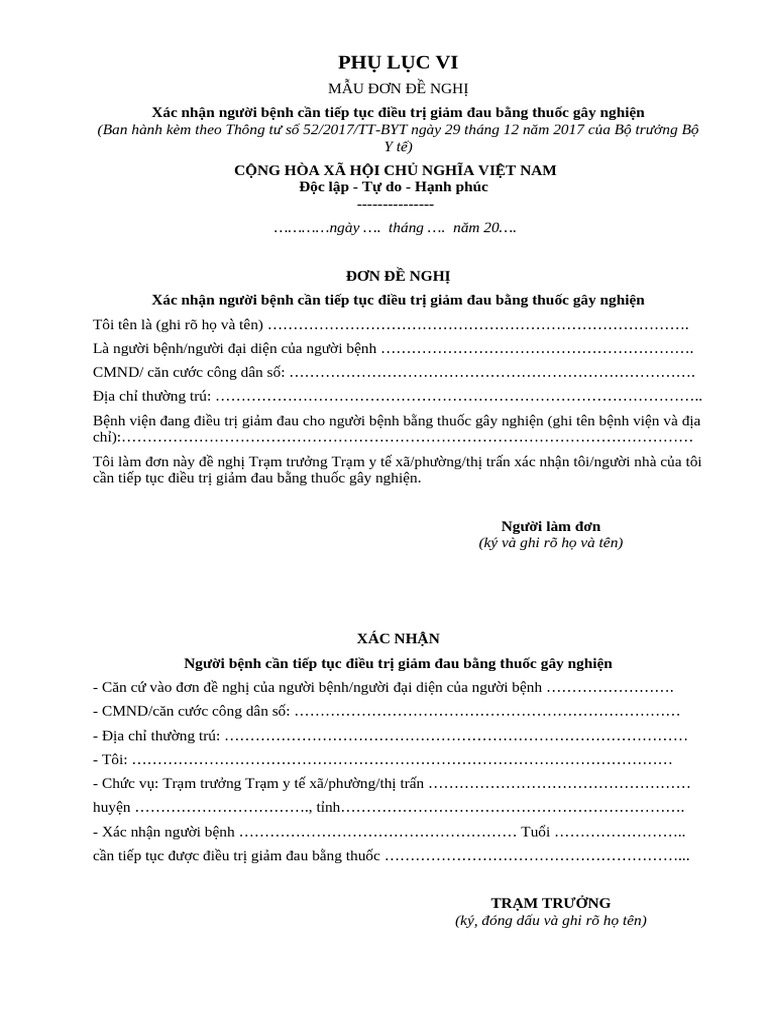 Phu Luc Vi TT 52 2017 Byt | PDF