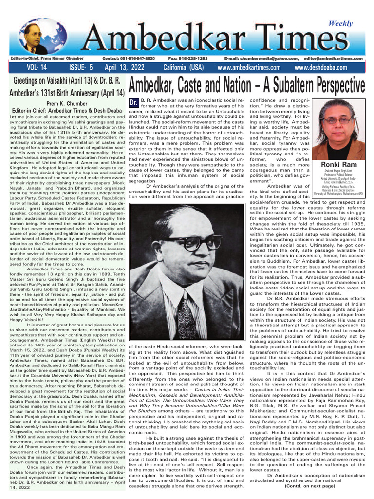 Ambedkar's Fight Against Caste Inequality | PDF | Dalit | Caste