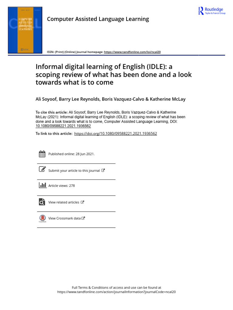 Informal Digital English Learning Review | PDF | Qualitative Research ...