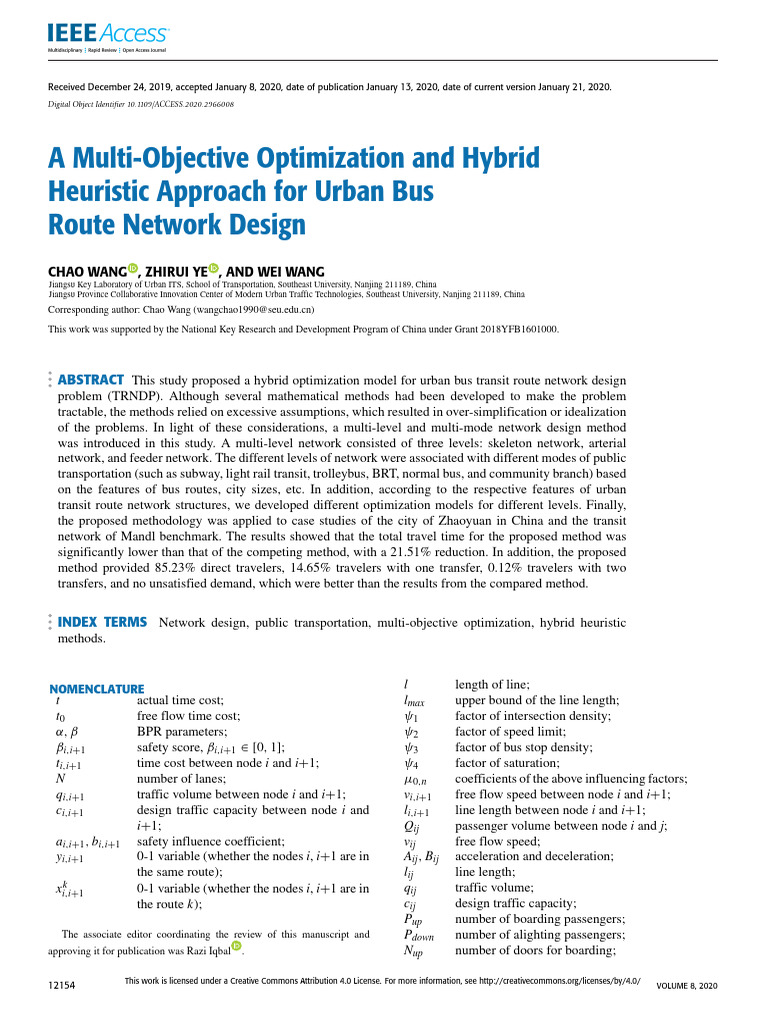 A Multi Objective Optimization and Hybrid Heuristic Approach for Urban A Multi Objective Optimization and Hybrid Heuristic Approach for Urban