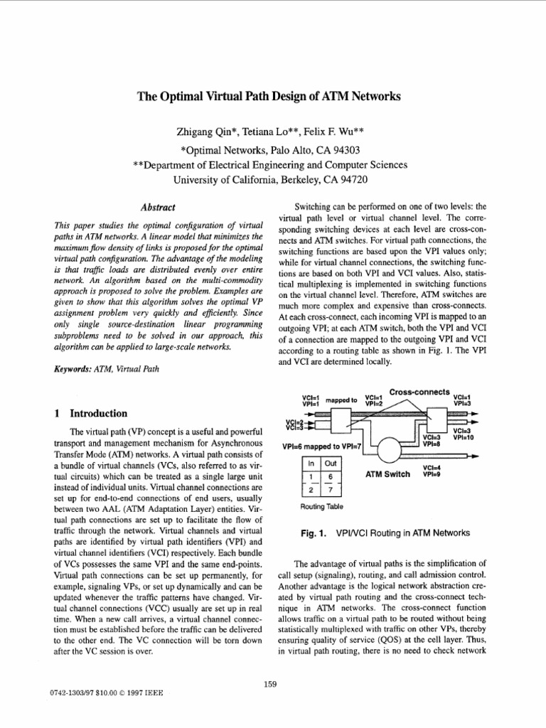 Optimal Virtual Path Design in ATM Networks | PDF | Asynchronous ...