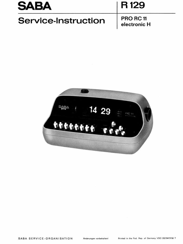 Saba Pro RC 11 Electronic H SM | PDF