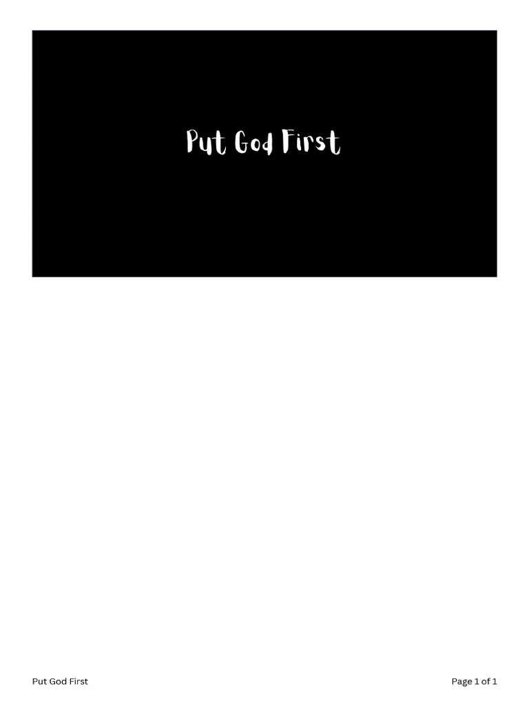 Put God First | PDF