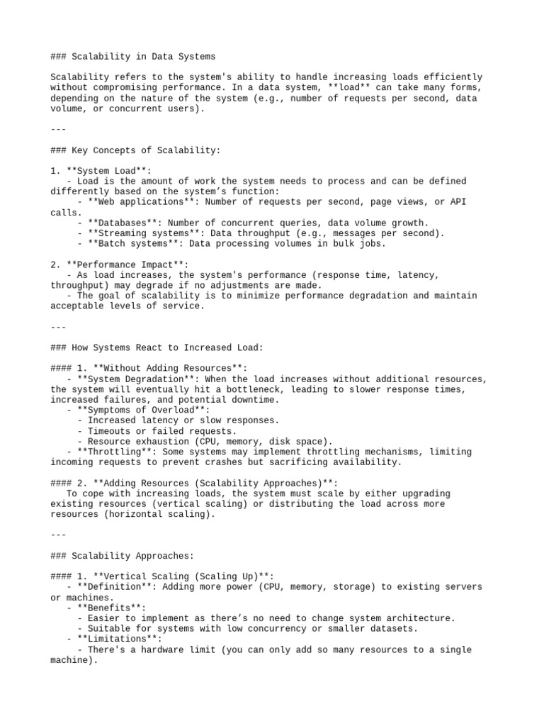 Scalability Strategies for Data Systems | PDF | Scalability | Databases