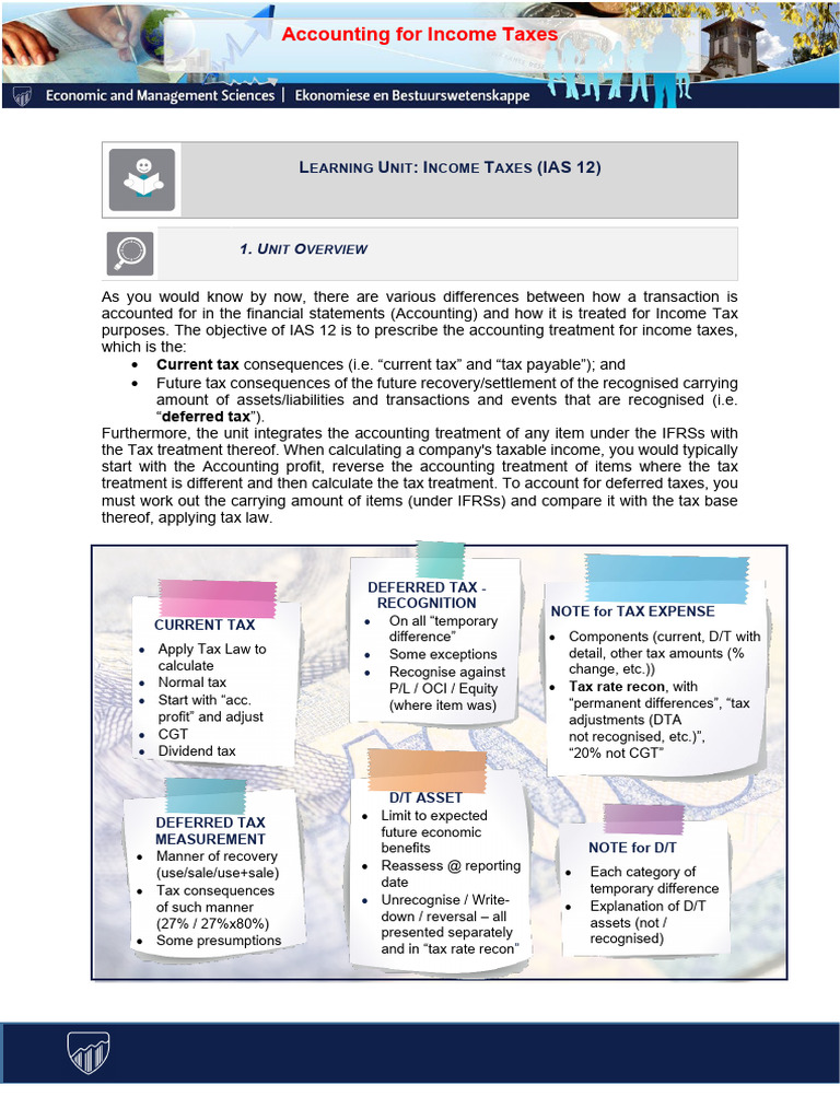 Income Taxes Accounting (IAS 12) Guide | PDF | Deferred Tax | Taxes