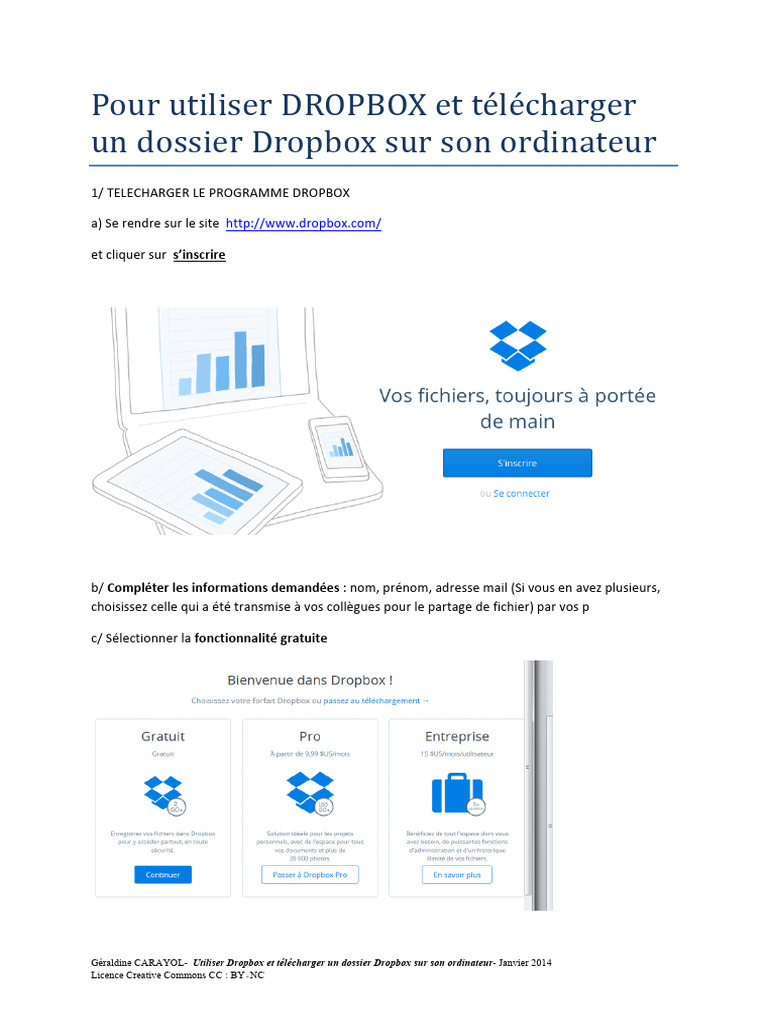 Tutoriel pour utiliser Dropbox | PDF | Fichier informatique ...