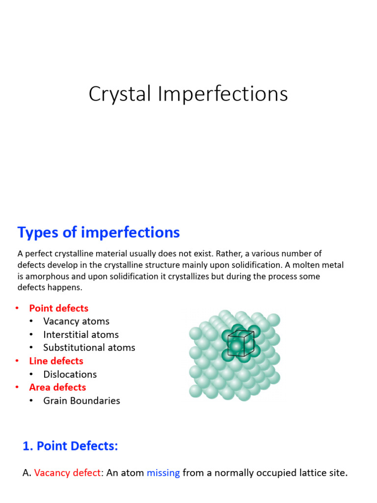 Types of Crystal Defects Explained | PDF | Dislocation | Crystallite
